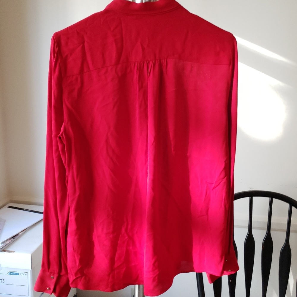 Zara Red Tie-Front Blouse Size M NWOT - Picture 7 of 7